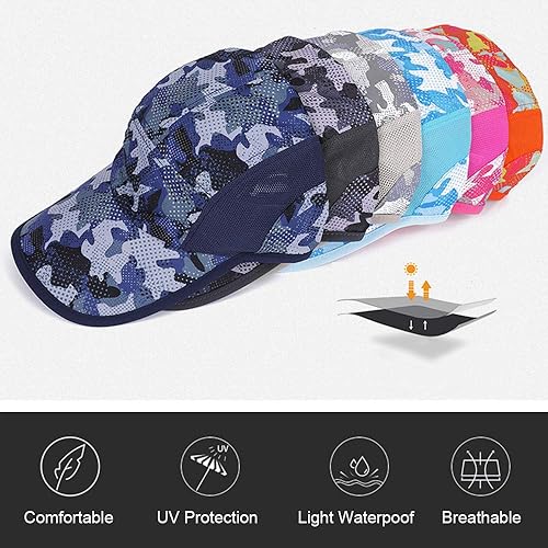 Miniatura 7 de Gorra de béisbol de secado rápido, malla ligera, protección UV para deportes al aire libre