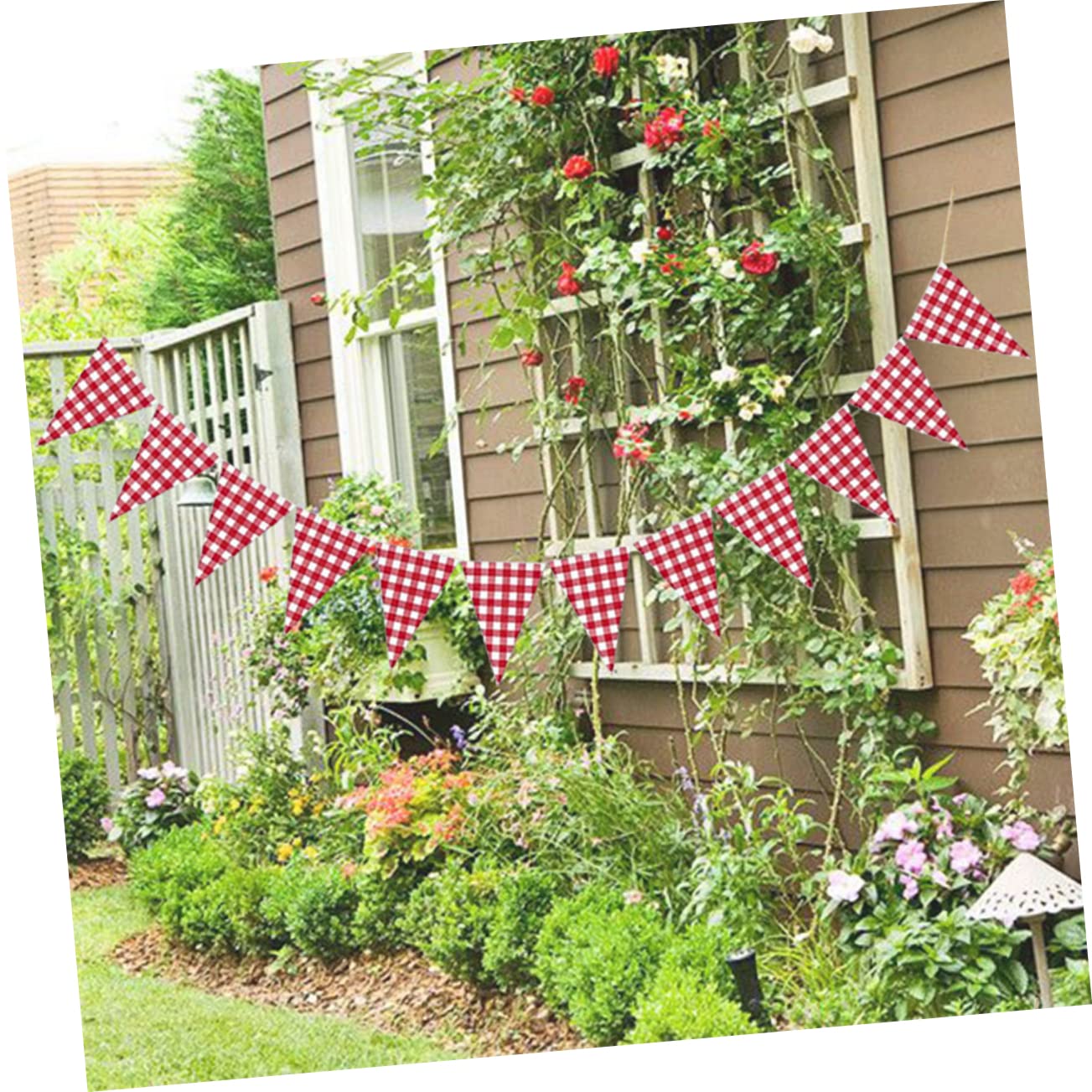 Alipis 4piezas Banderín De Cuadros Guirnalda Cumpleaños y Para Celebraciones y Decoración