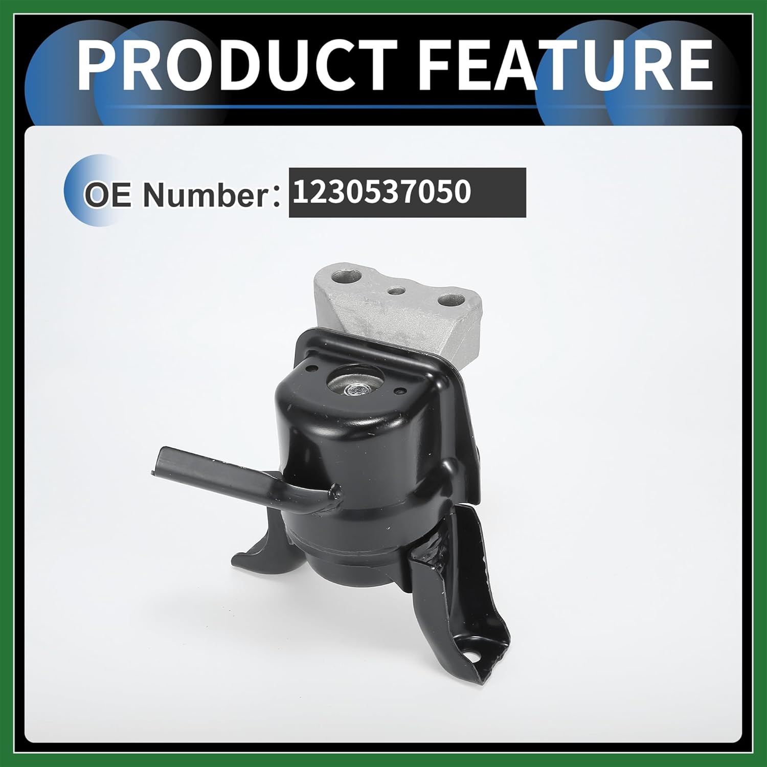 Motoforti Engine Motor Mount, Engine MOUNTING No.1230537050 for Toyota Isis 2009-2018 for Toyota Noah/Voxy 2007-2010 Black, 1 Pc Long-Lasting