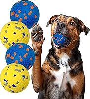 Lepawit Indestructible ETPU Dog Balls for Aggressive Chewers - Floating High-Bounce Tennis Balls, Jolly Fetch Toy 4 Pack