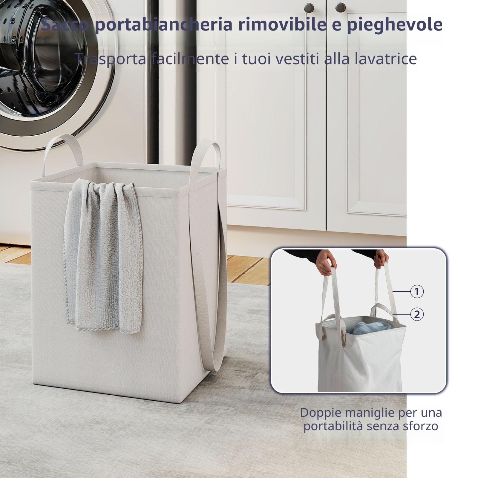 LIFEZEAL Cesto Biancheria Sporca a 1 Scomparto, Bianco, con Sacco Rimovibile, Cassetto, Piano Portaoggetti, Mobile Portabiancheria, Cestino Estraibile, per Lavanderia, Bagno, 40,5x40x80cm