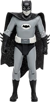 McFarlane Toys, DC Multiverse, 5-inch DC Retro Batman Black and White Action Figure with Action Word Bubbles, Collectible DC Retro 1960's TV Figure   Ages 12+