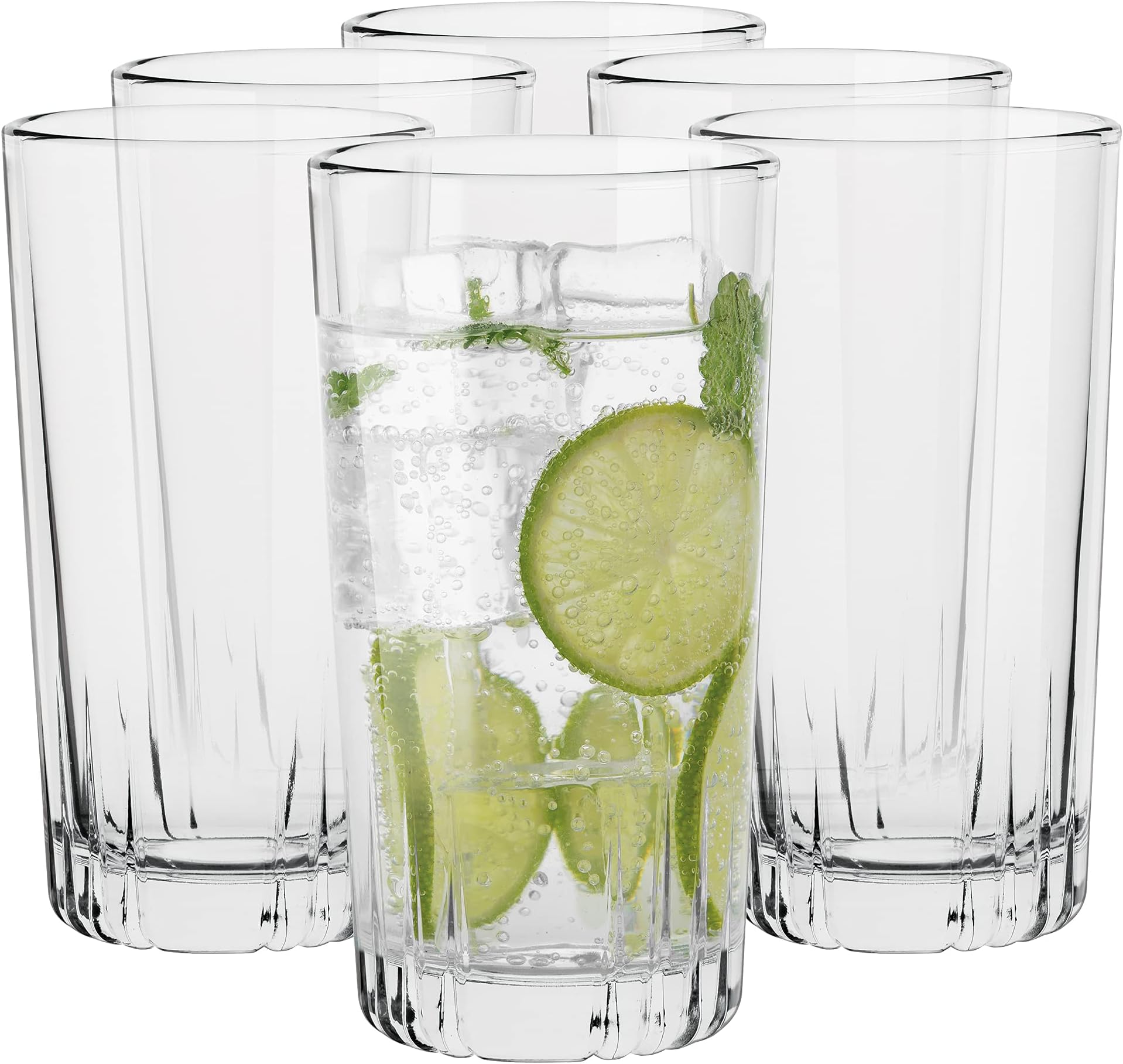 BERA HOME 6X 510ml Highball Glasses, Glass Set for Water, Gin, Juice