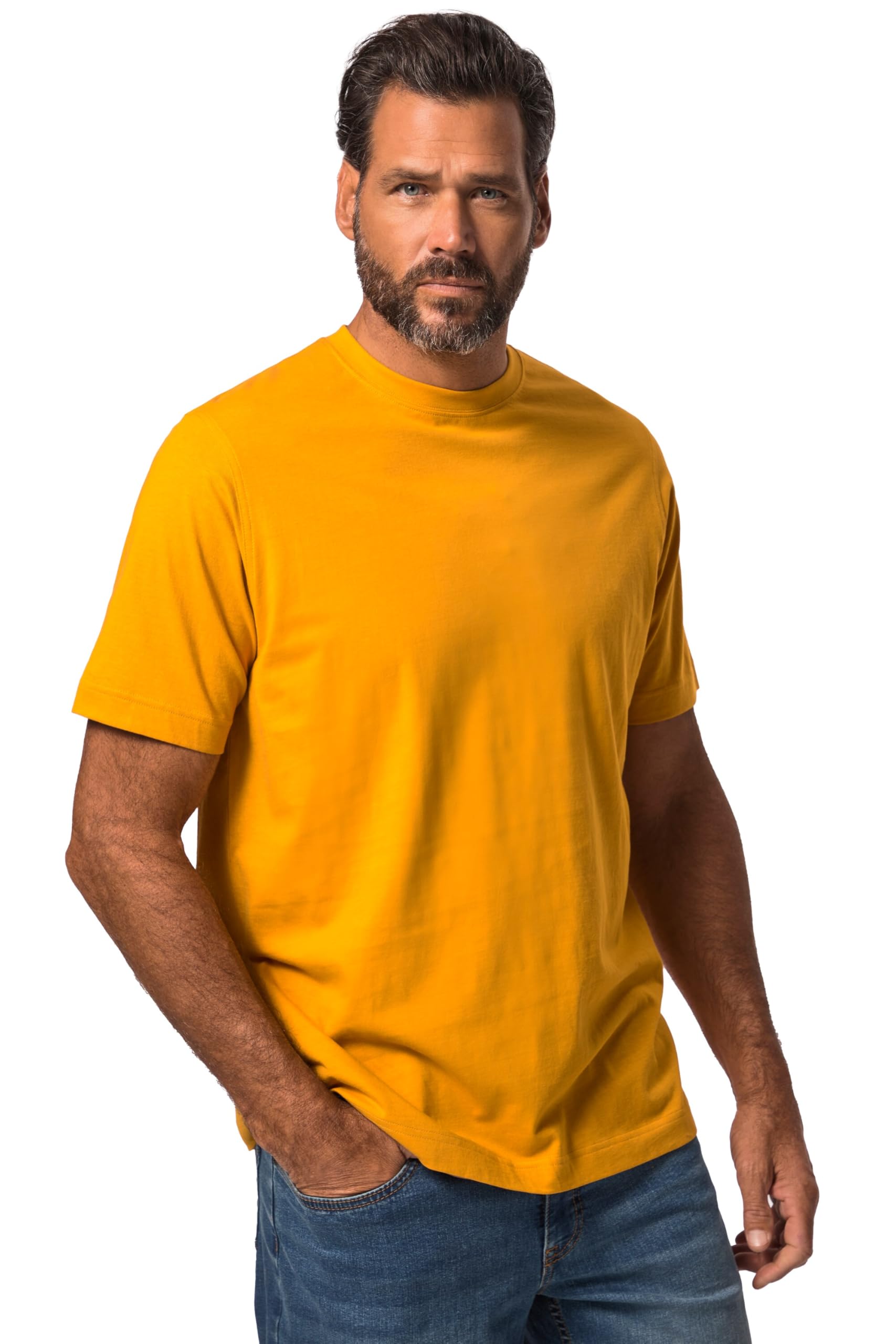 JP 1880, Men's Plus Size T-Shirt, Curry, XXXX-Large
