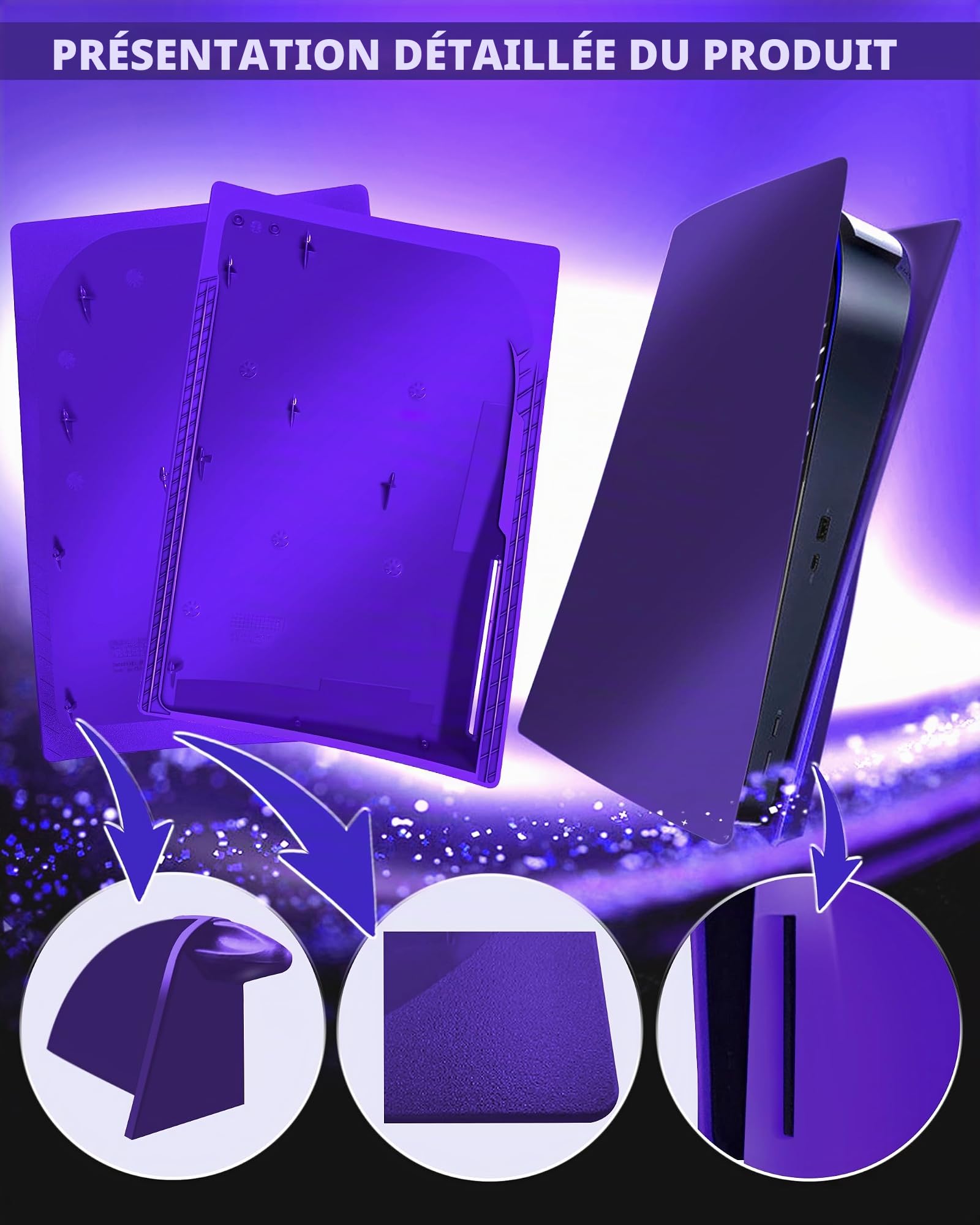 Joso Plaque frontale pour PS5 Disc Edition, anti-rayures et anti-poussière - Coque de rechange pour console PS5 (CD-ROM), plaques pour accessoires PS5, installation facile