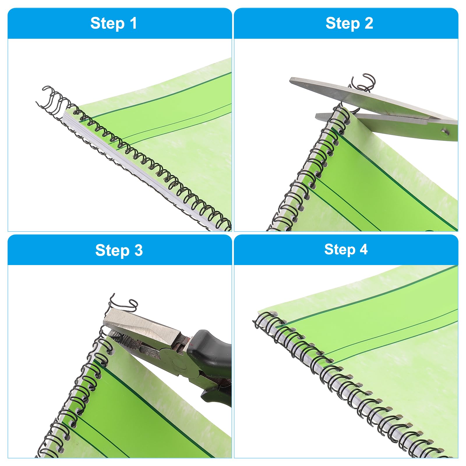 PATIKIL 13mm Bobinas de Encuadernación en Espiral 32 Agujeros Doble Bucle de Plástico para 100 Hojas Canutillos Anillo de Hoja Suelta 3:1 Paso para Encuadernar Archivo, Plateado, 100pcs