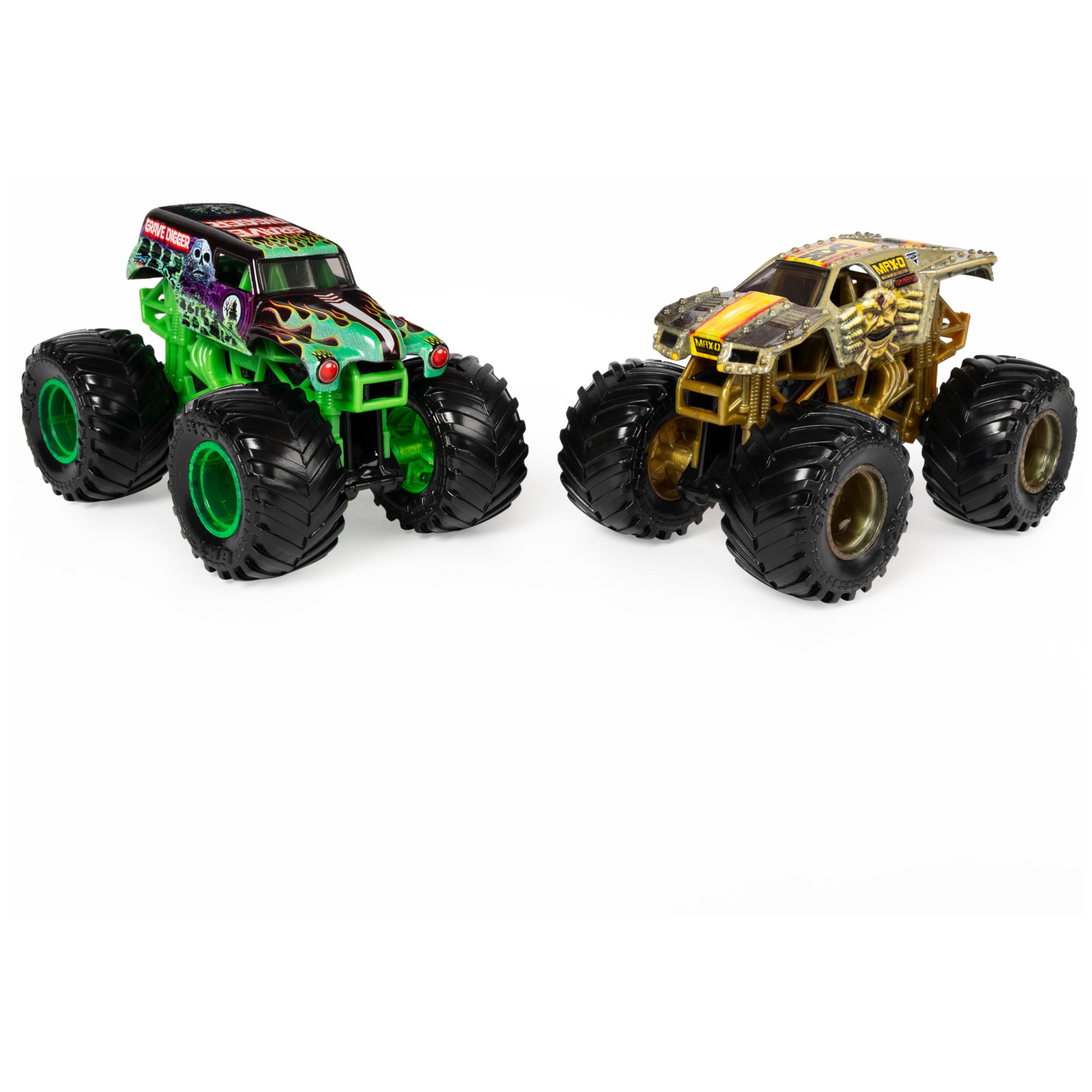 Monster Jam, Official Grave Digger vs. Max D Color-Changing Die-Cast Monster Trucks, 1:64 Scale