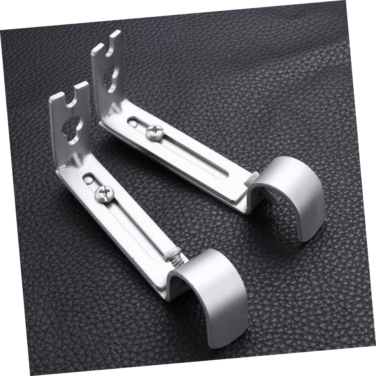 Curtain Rod Bracket Set, 19.05mm Adjustable Iron, 2 Pack Silver | Vintage Style, Easy Installation, Firm Rod Support, Wall Mounted Holder, Fits Home Window Treatment Hardware