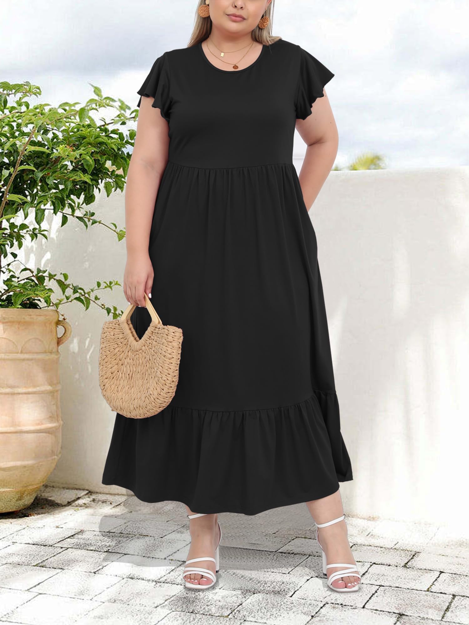 Moon Wood Vestido Largo Verano Mujer Tallas Grandes Vestidos Casual Corto Manga de Primavera Vestido Playa de Fiestade Elegantes