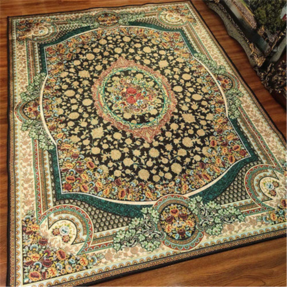 AU-OZNER kitchen rugs,Bedroom non-slip carpet easy-to-shop office chair mat simple comfortable carpet,long rug -green_160x200cm