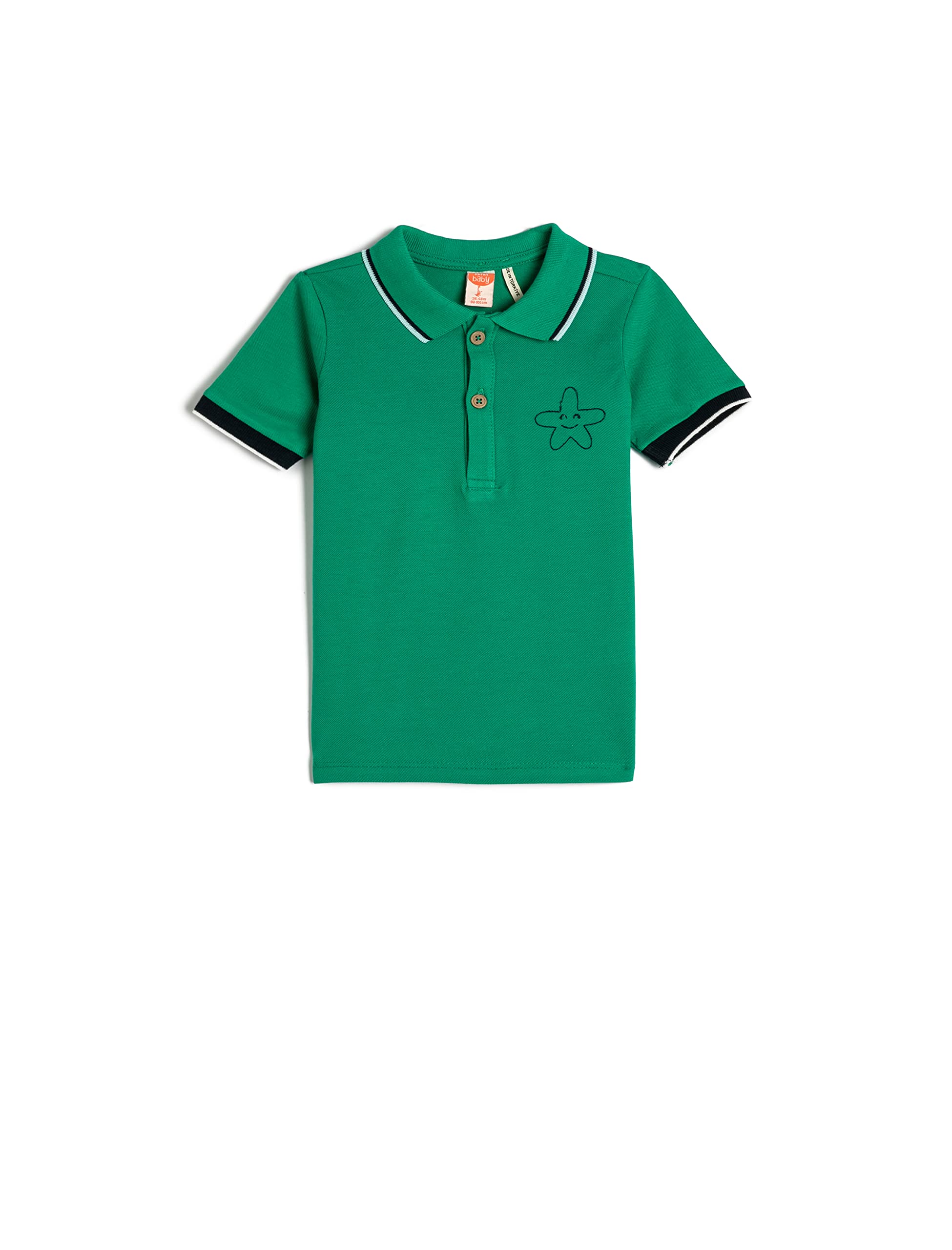 Polo Tişört Kısa Kollu İşleme Detaylı Pamuklu