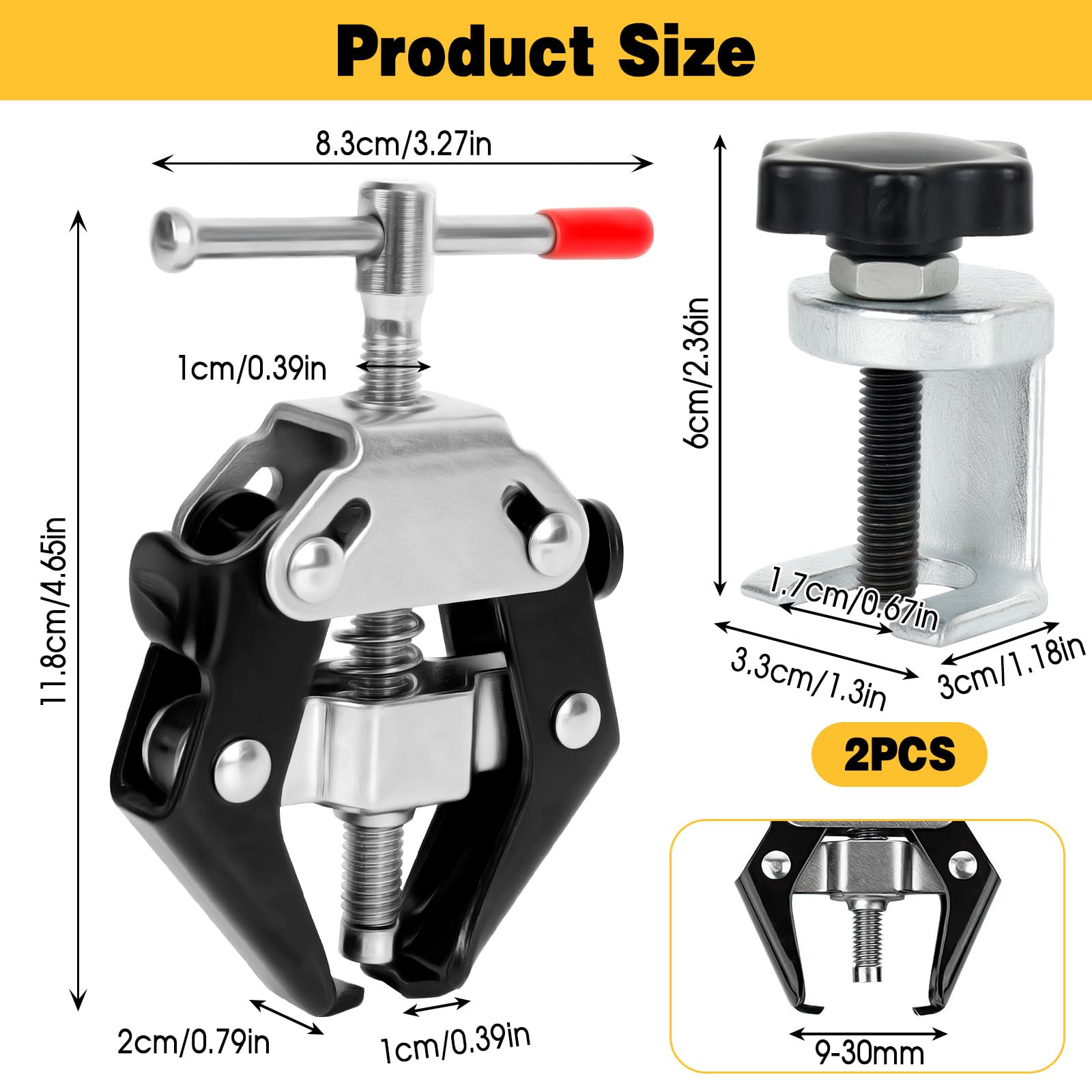 3 Pezzi Estrattore per Braccio Tergicristallo, Estrattore Cuscinetti, Strumento di rimozione del Braccio del tergicristallo, Estrattore Tergicristallo Auto per Rimuovere Tergicristalli(9-30mm)