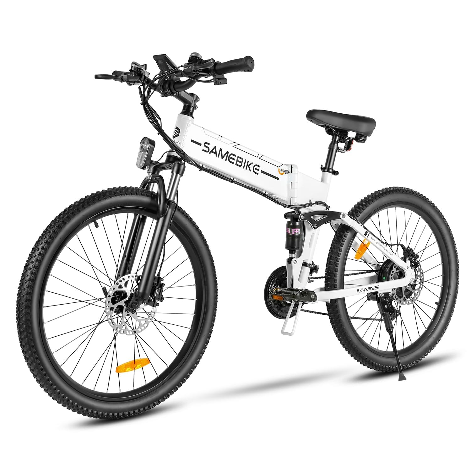 SAMEBIKE LO26-II Bicicletta elettrica da montagna per adulti, batteria rimovibile 48 V 14 Ah, bici elettrica pieghevole da 26 pollici con display LCD a colori SHIMANO 21 velocità Ebikes