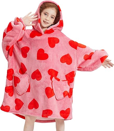 Miniatura 101 de Wearable Blanket Hoodie for Kids Oversized Sherpa Blanket Hoodie for Kids Boys Girls Teens 6-13YR,Navy Shark