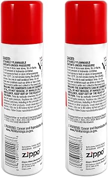 Zippo Butane Fuel Refill Premium High-Purity for Lighters, Torches & Inserts Clean Burning, Consistent Flame, Reliable Performance, Made in USA, 75ml 2-Pack