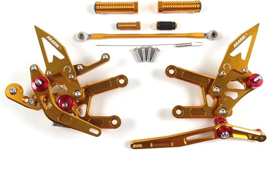 V2.0 Adjustable Rearsets Compatible with Yamaha YZF R6 2006-2016, Gold
