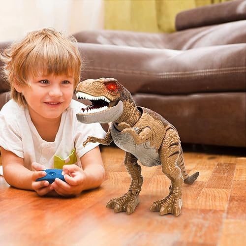 Vista 37 de STEAM Life Juguete de dinosaurio iluminado con control remoto para niños de 3 a 7 años + con sonido rugido realista, robot electrónico T rex