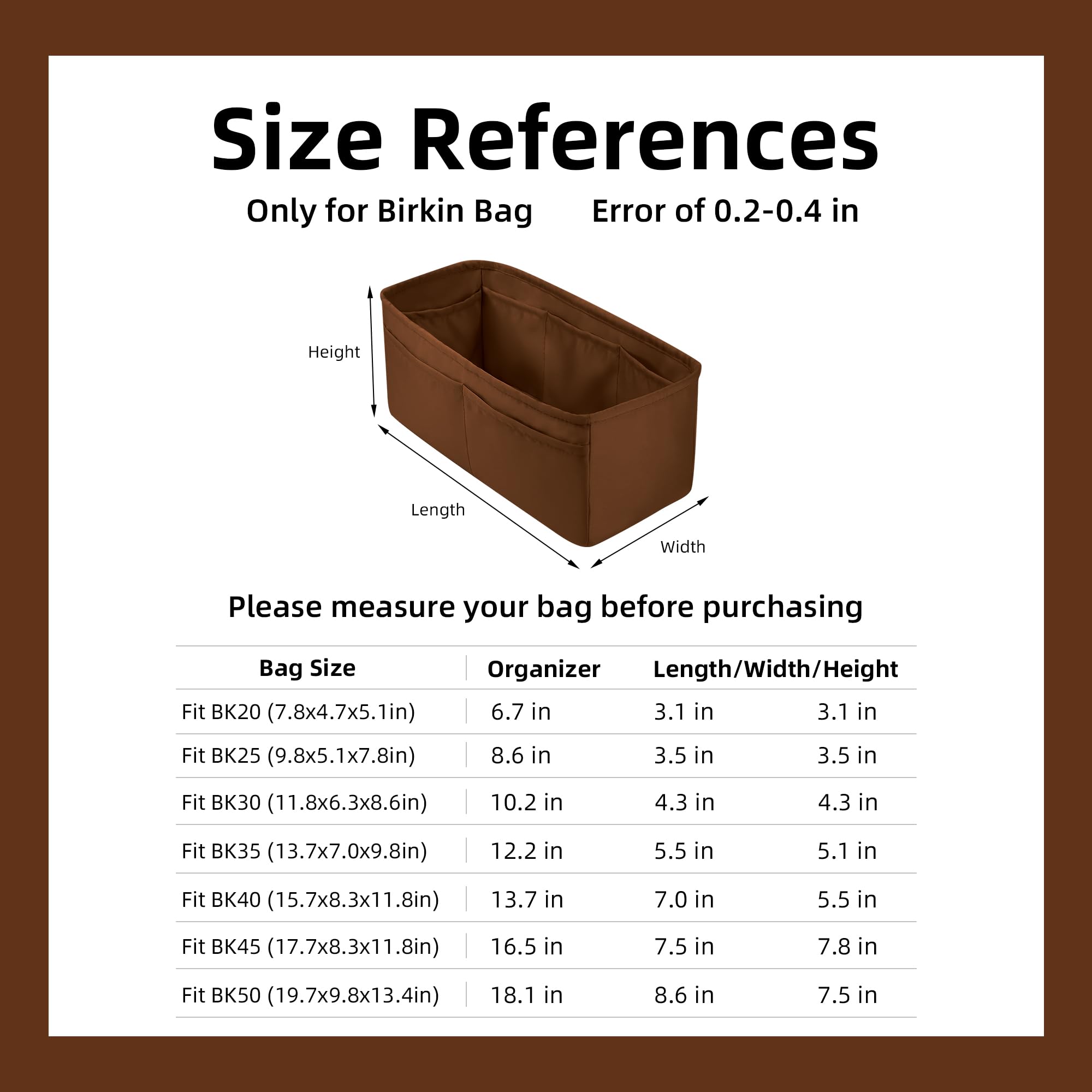 DGAZ Organisateur de Sac en Soie pour Hermes Birkin (30, Gold) | Soie Premium, Ultra Léger, Maintien de Forme Parfait, Protection Anti-rayure pour Sac de Luxe