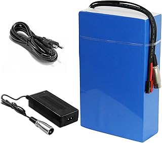 Yasco 48V 20Ah Elektro Fahrrad Akku 1800W Lithium Batterie mit Ladegerät, 50A BMS Schutz PVC Battery für Elektro-Roller Scooter