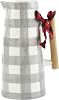 Mud Pie Christmas Gray Check Pitcher, 60 oz