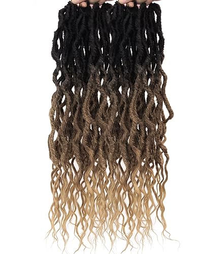 Miniatura 260 de 8 paquetes de rastas de cabello sintético de ganchillo de 18 pulgadas, rastas sintéticas bohemias con extremos rizados, cabello de ganchillo suave