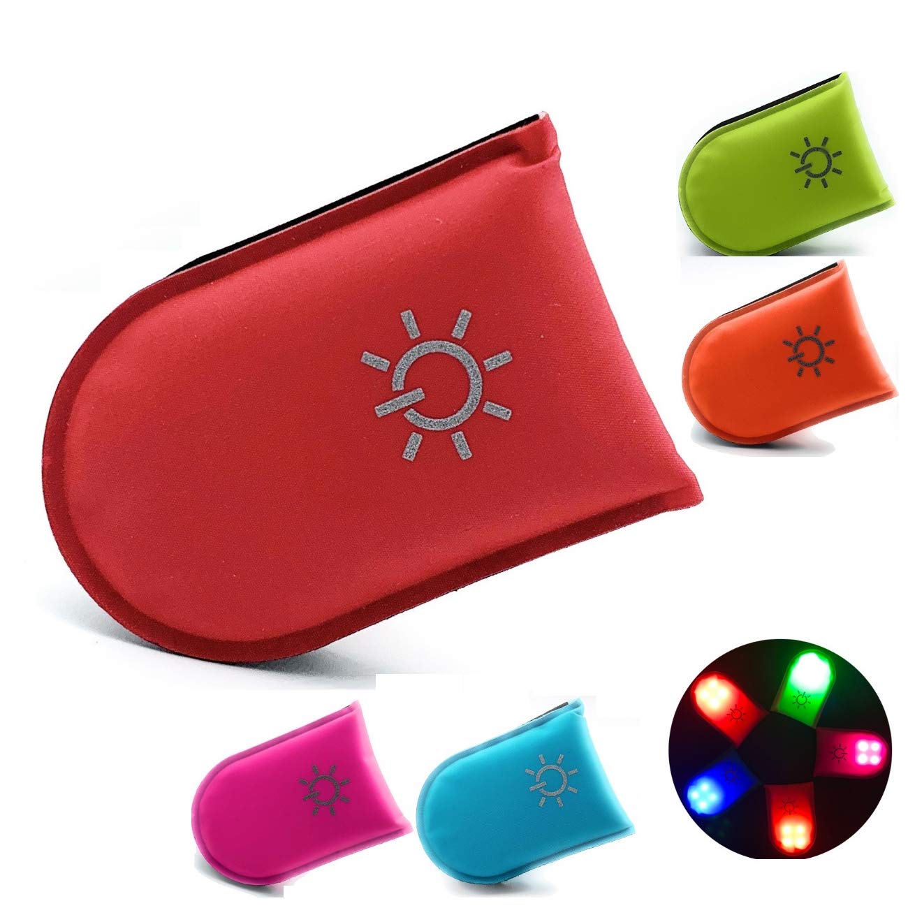 ELANOX Clip LED per alta visibilità in tutte le attività all'aria aperta e per zaino di sicurezza per bambini, borsa sportiva, abbigliamento da bicicletta