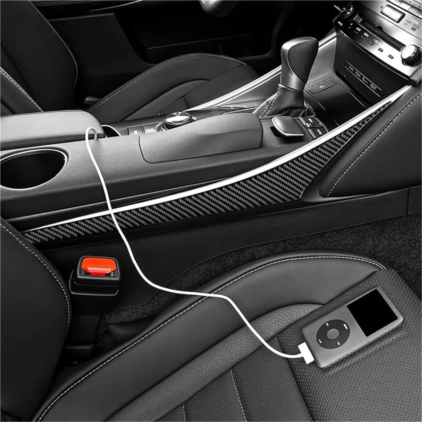 Folia na panel‌ Naklejka konsola środkowa‌ Pasuje do Lexus IS250 IS200T IS300 IS350 2013-2019 Carbon Fiber Center Console Side Gear Shift Frame Cover Trim Parts