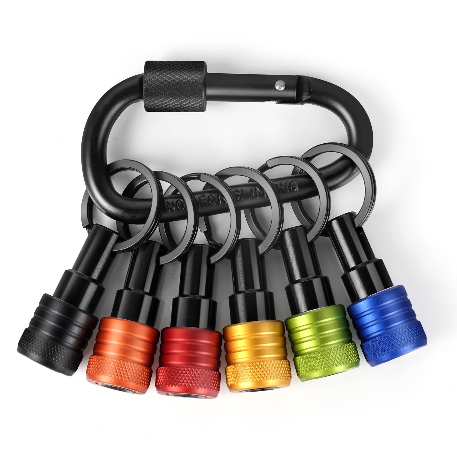 FACAINCXS 1/4 inch Hex Shank Bit Holders Keychain Quick-change Design for Nut Driver Screwdriver Drill Bit Gift for Men