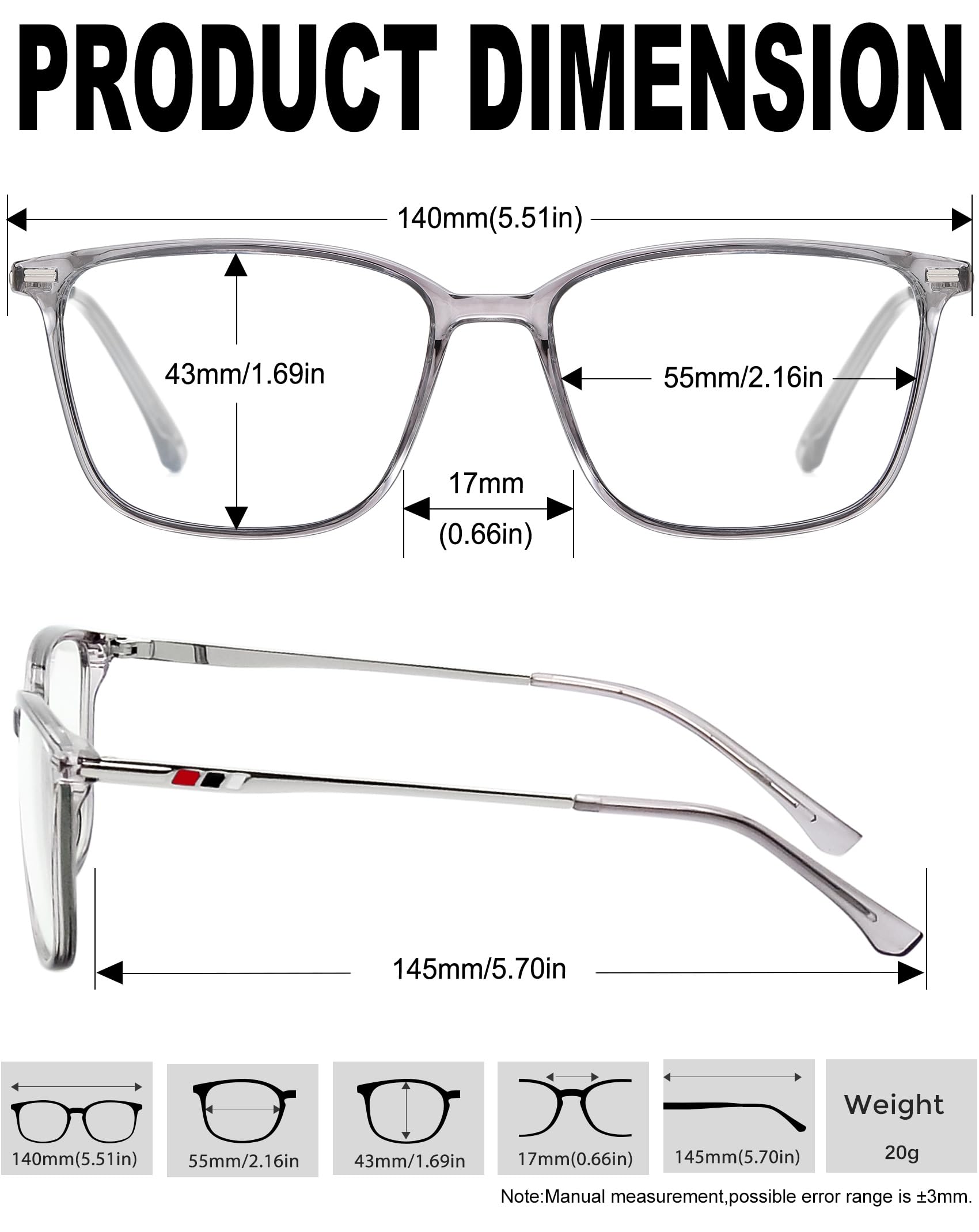 KANASTAL Occhiali anti Luce Blu Metallo Uomo Donna Computer PC Riposanti Quadrati Trasparenti anti Affaticamento Blue Light Glasses Per Gaming TV Cellulare