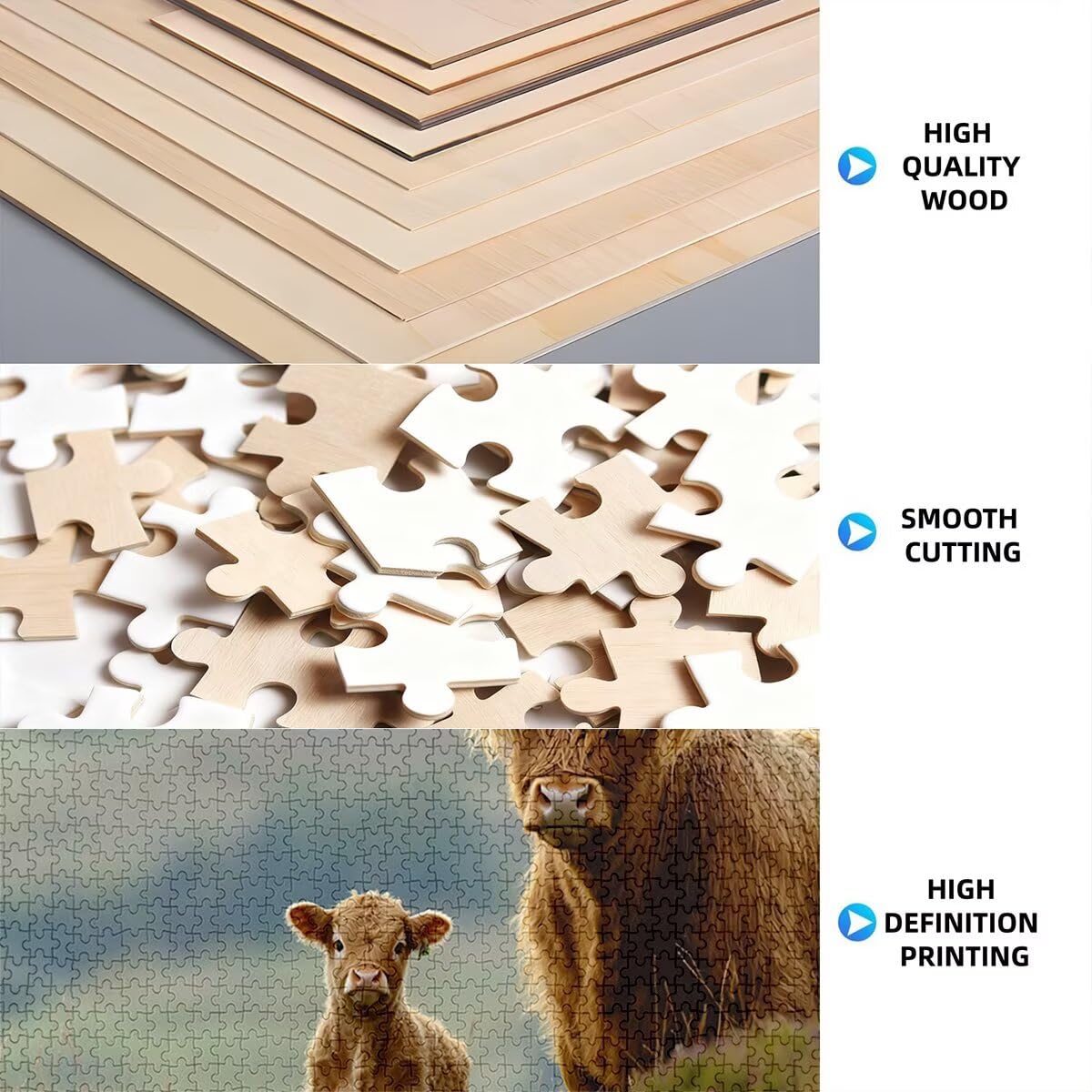 Puzzle 1500 Piezas Adultos, Puzzle 1500 Piezas de Madera, Rompecabezas para Adultos Animal Patrón, Rompecabezas Desafiante para Toda la Familia, Regalos Originales para Mujer, Tema: Highland Cow, D-42