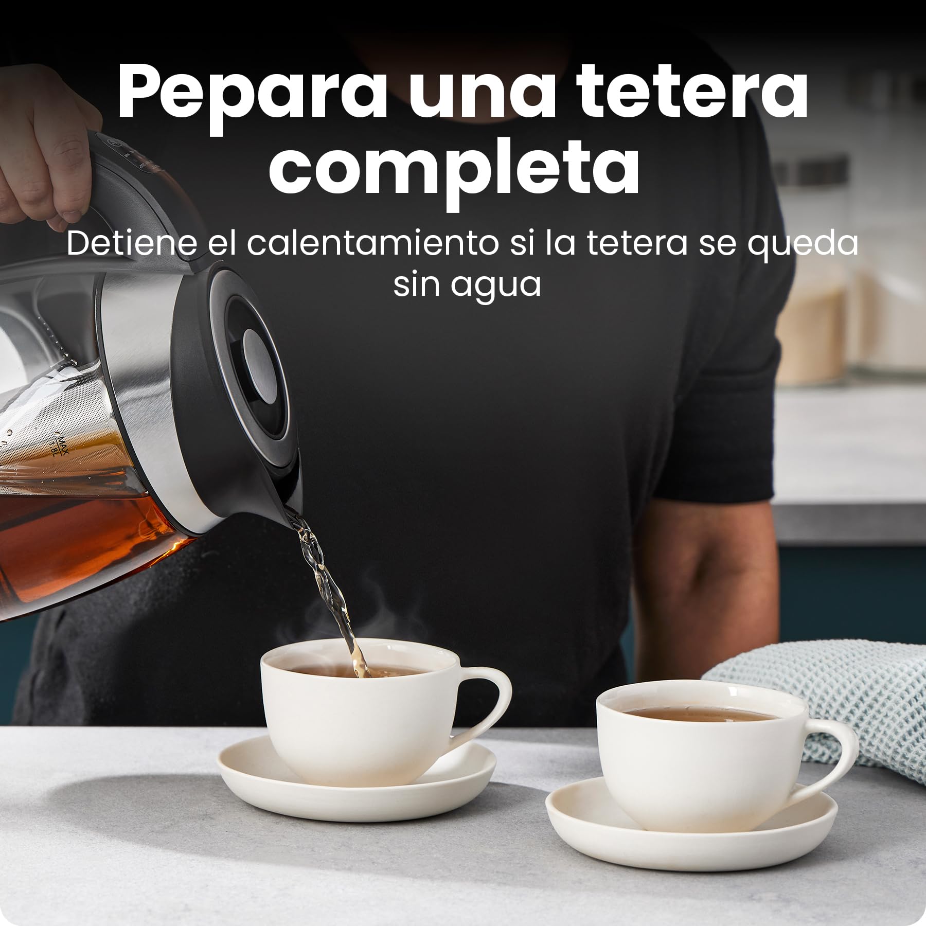 Chefman Electric Kettle with Temperature Control, 5 Presets LED Indicator Lights, Removable Tea Infuser, Glass Tea Kettle & Hot Water Boiler, 360° Swivel Base, BPA Free, Stainless Steel, 1.8 Liters: 1.8L - Stainless Steel - Tea Infuser - Temperature Control