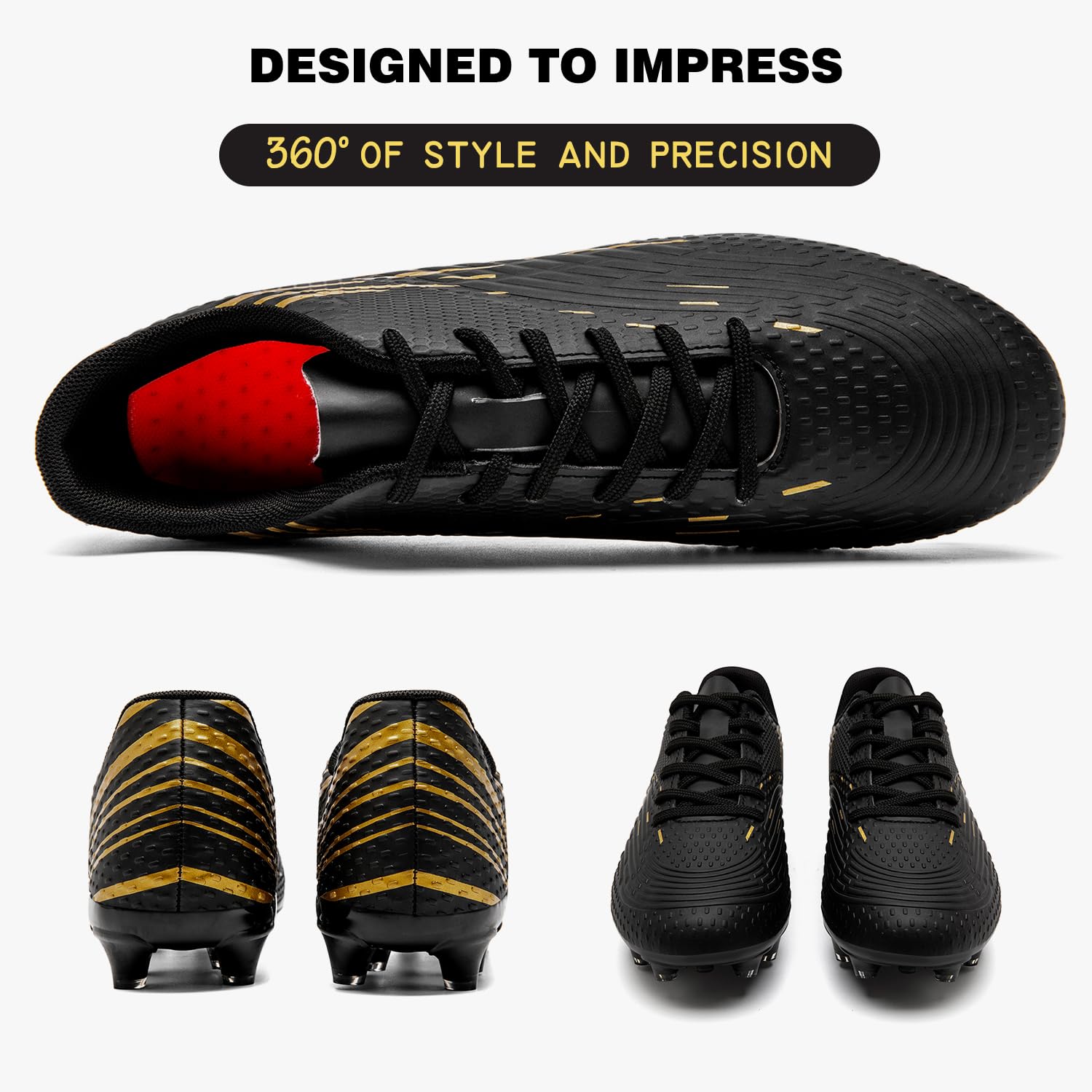 DimaiGlobal Scarpe da Calcio con Tacchetti​​ Uomo Donna Professionali Scarpe da Calcetto per Prato Artificiale Futsal e Allenamento per Interno/Esterno - Antiscivolo Junior