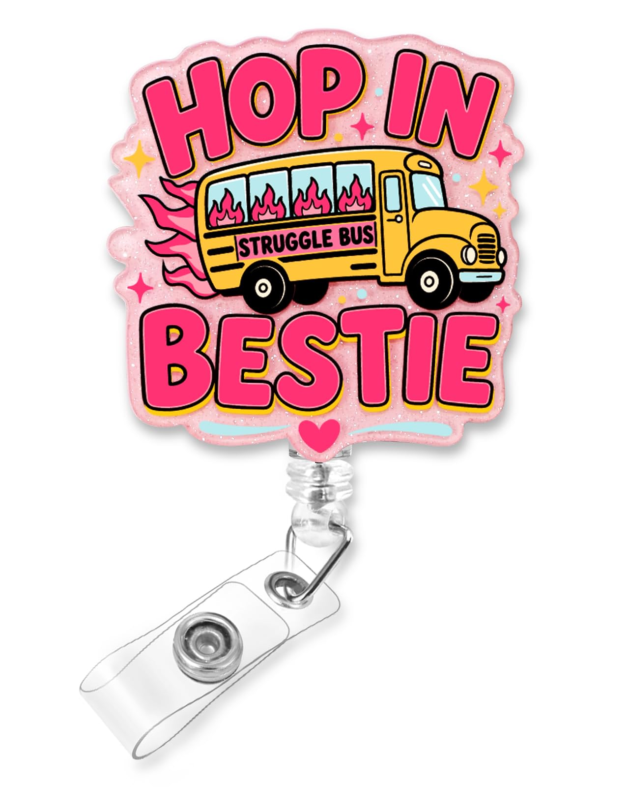 Plifal Funny Hop in Bestie Struggle Bus Nurse Badge Reel