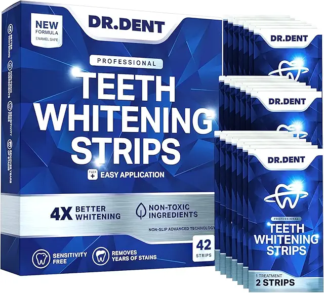 DRDENT Strisce Sbiancamento Denti Professionali, 42 Strisce, Miswak Sbiancante Denti