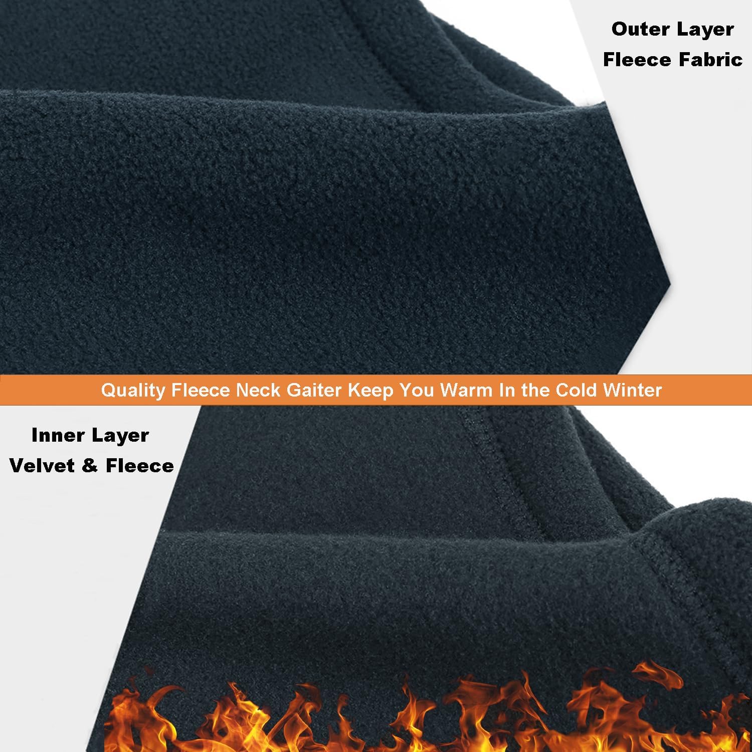 Wheebo 6 Pieces Winter Fleece Neck Warmer For Men Women Cold Weather Neck Gaiter Ski Face Mask Scarf Covering - Image 3