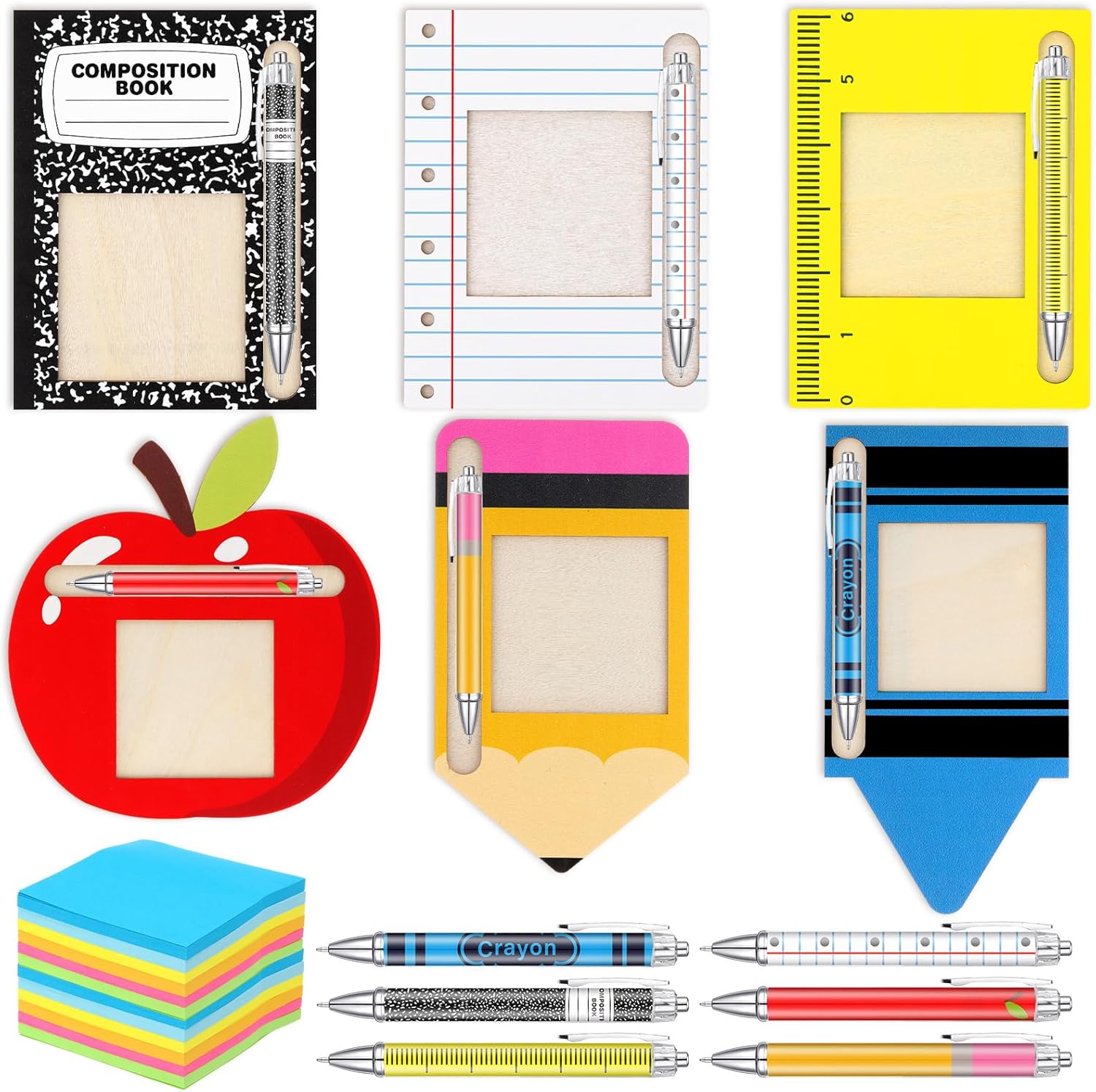 Eaasty 10 Sets Christian Sticky Note Holders with 10 Notes 10 Ballpoint Pens Christian Gifts Bulk for Women Religious Bible Verse Sticky Notes Set Inspirational Church Gifts for Women Men Coworker