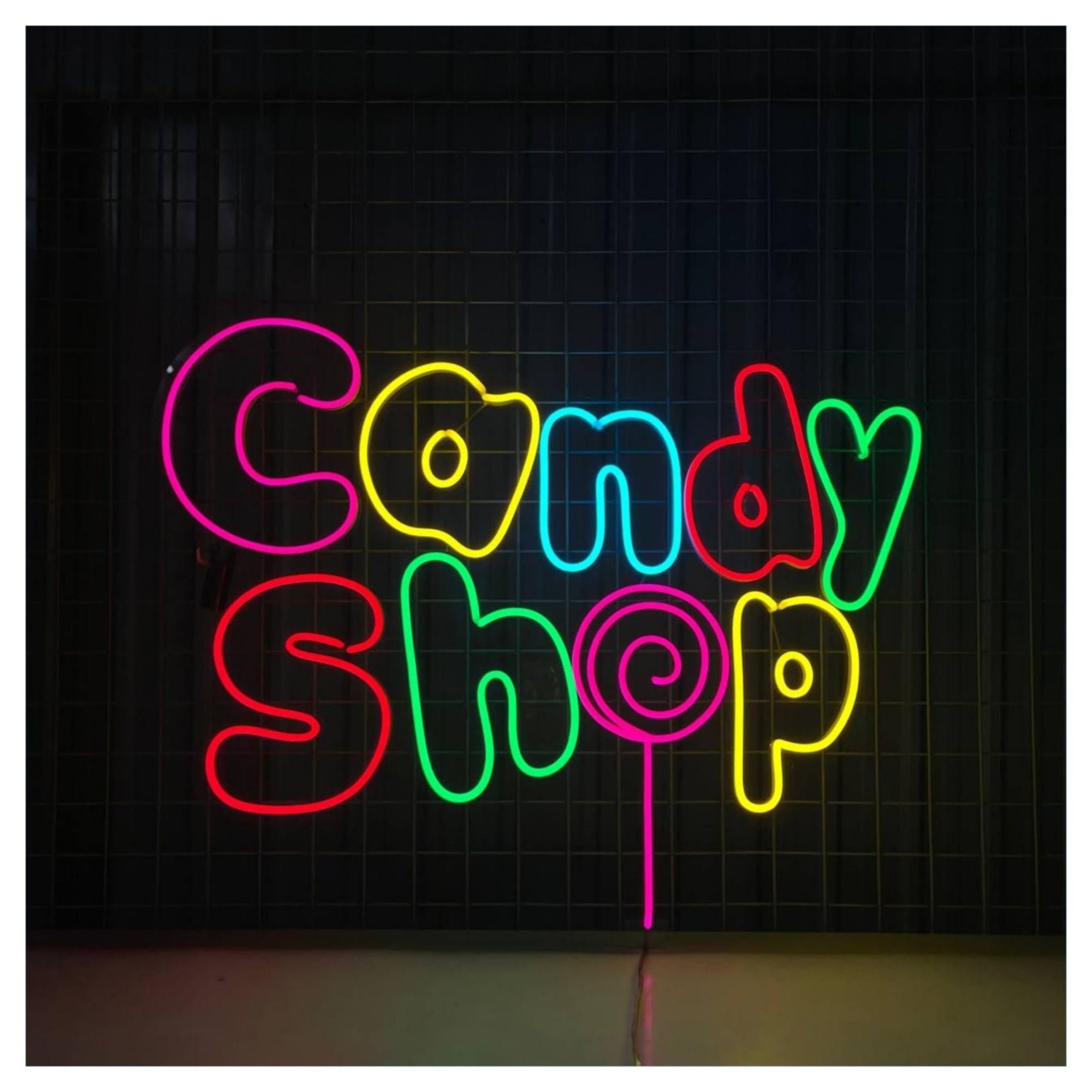 RONGCH Hanging Art Neon Signs Candy Shop Neon Sign, Suitable for Lollipop Store Decor with Dimmable 50cm