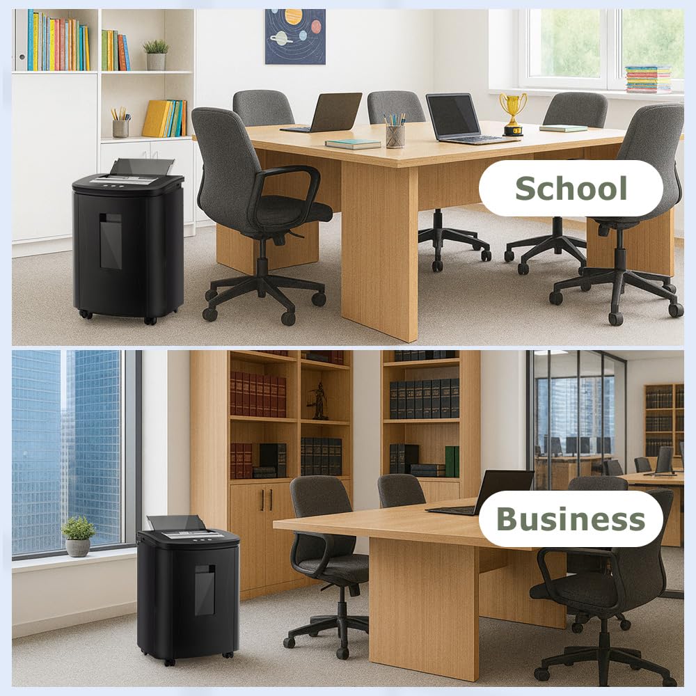Distruggi Documenti Automatico Professionale: Trituratore 150 Fogli P4 Microframmenti 40 Minuti Continui Cestino 25L Silenzioso per Ufficio/Casa/Scuola/Commerciale
