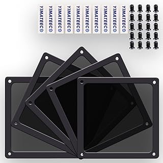 120mm Fan Filter Dust Filter PC Dust Mesh Filter, Magnetic Frame Dustproof Case Cover Fan Grills Nylon 80 Mesh for Computer Cooler Fan/PSU/Routers(Nylon, 120 * 120mm, 5pcs, Black)