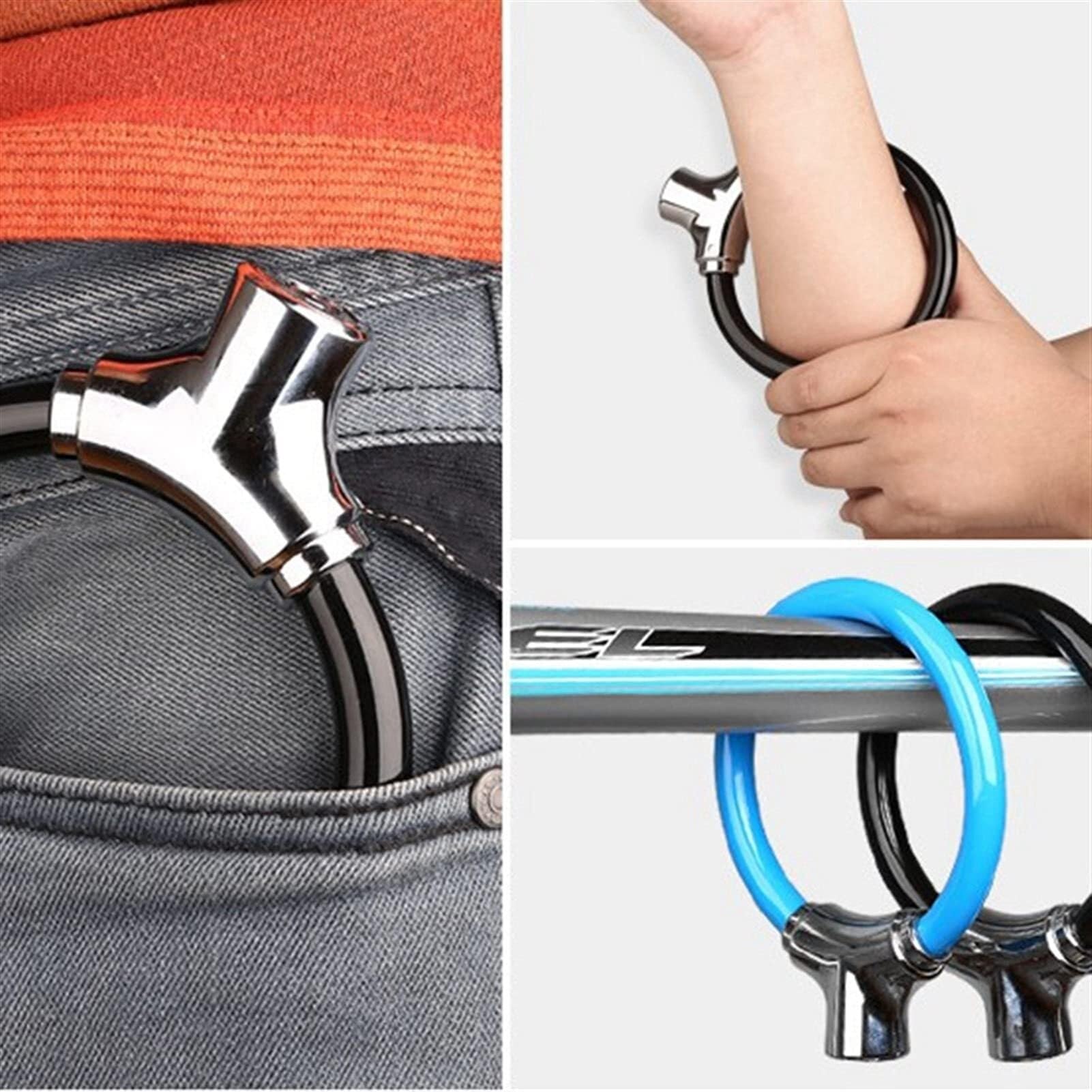 Cierres RáPidos para Bicicletas Pinchos for Cubo de Rueda Bicicleta, 1 Uds., 12mm, candado portátil Resistente for, Color Negro y par liberación rápida