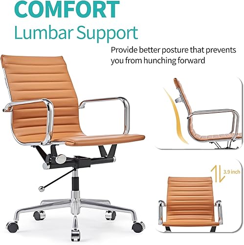 Miniatura 12 de Silla de oficina giratoria con reposabrazos y ruedas, cómodo asiento ajustable para juegos para adultos, silla de trabajo resistente para oficina en