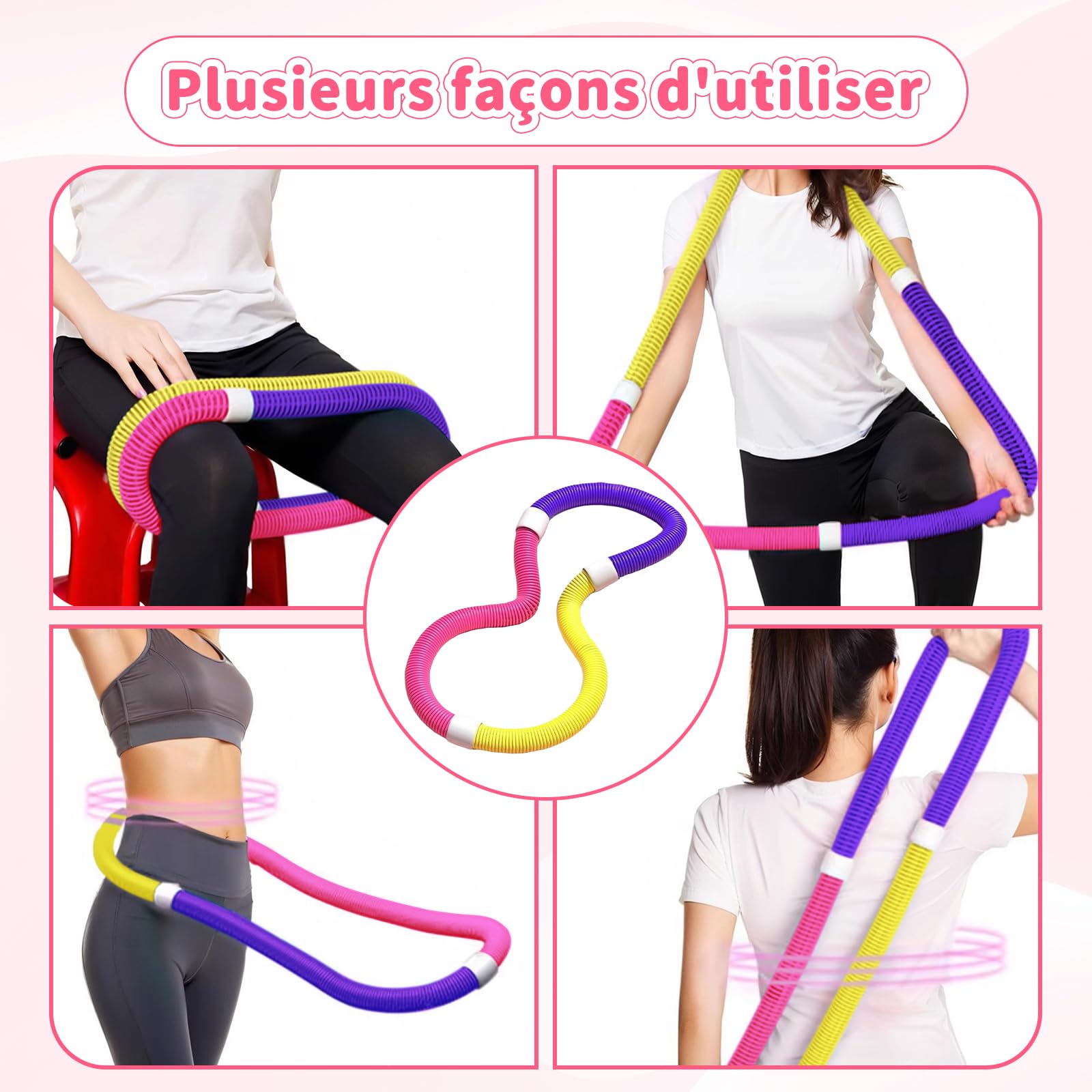 F Fityle Anelli De Fitness Con Peso, Anelli De Essere Ruotato E Piegato, 160 Cm Cerchio De Fitness Para Abdominales, Cerchio De Pvc per Allenare Tra Cui, Petto, Gambe E Schiena