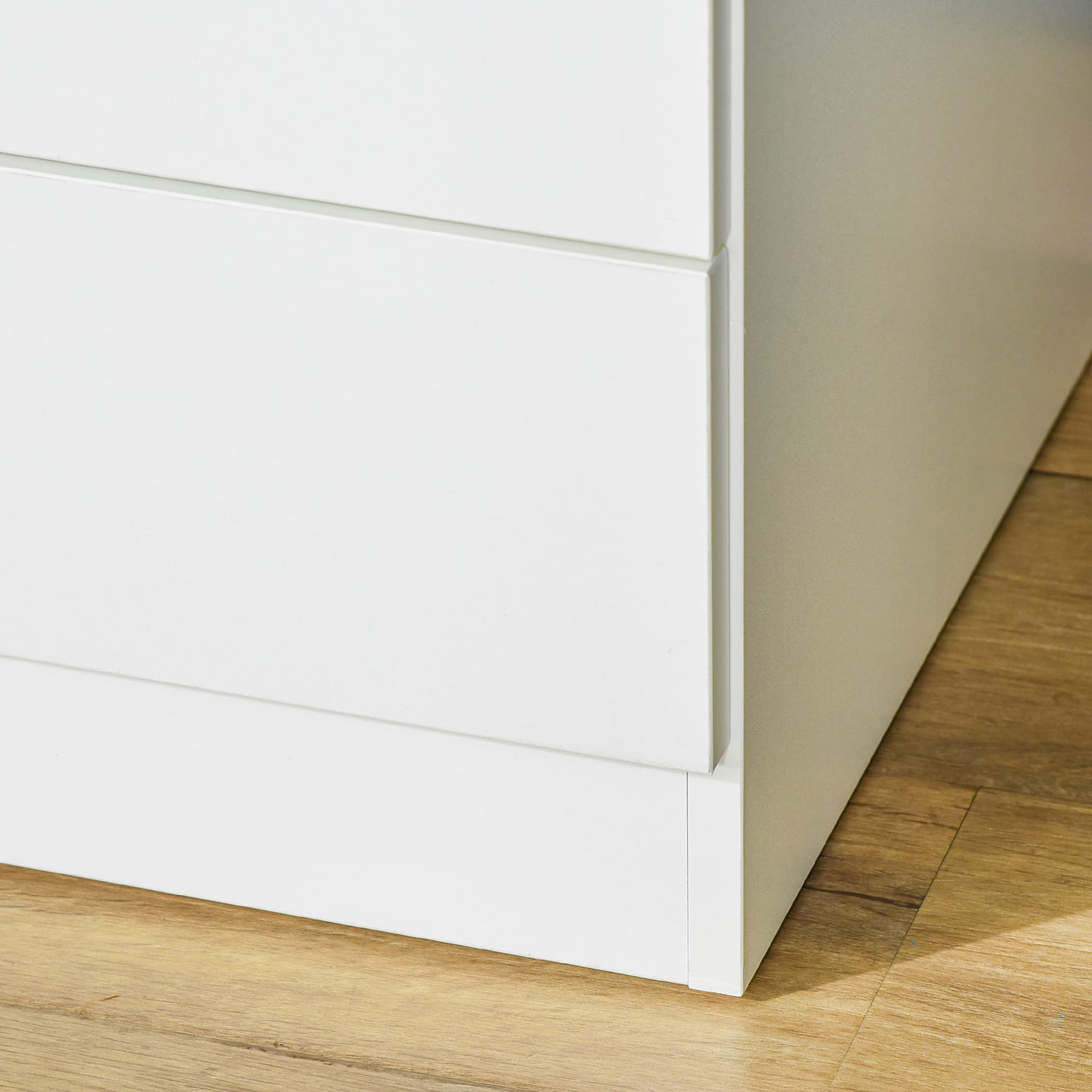 HOMCOM Kommode 4 Schubladen Aufbewahrungsschrank mit Metallschienen Kippschutz