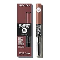 Vista 106 de Revlon - Lápiz labial líquido Overtime con brillo de labios transparente, maquillaje facial ColorStay, doble extremo con vitamina E en ciruela/baya