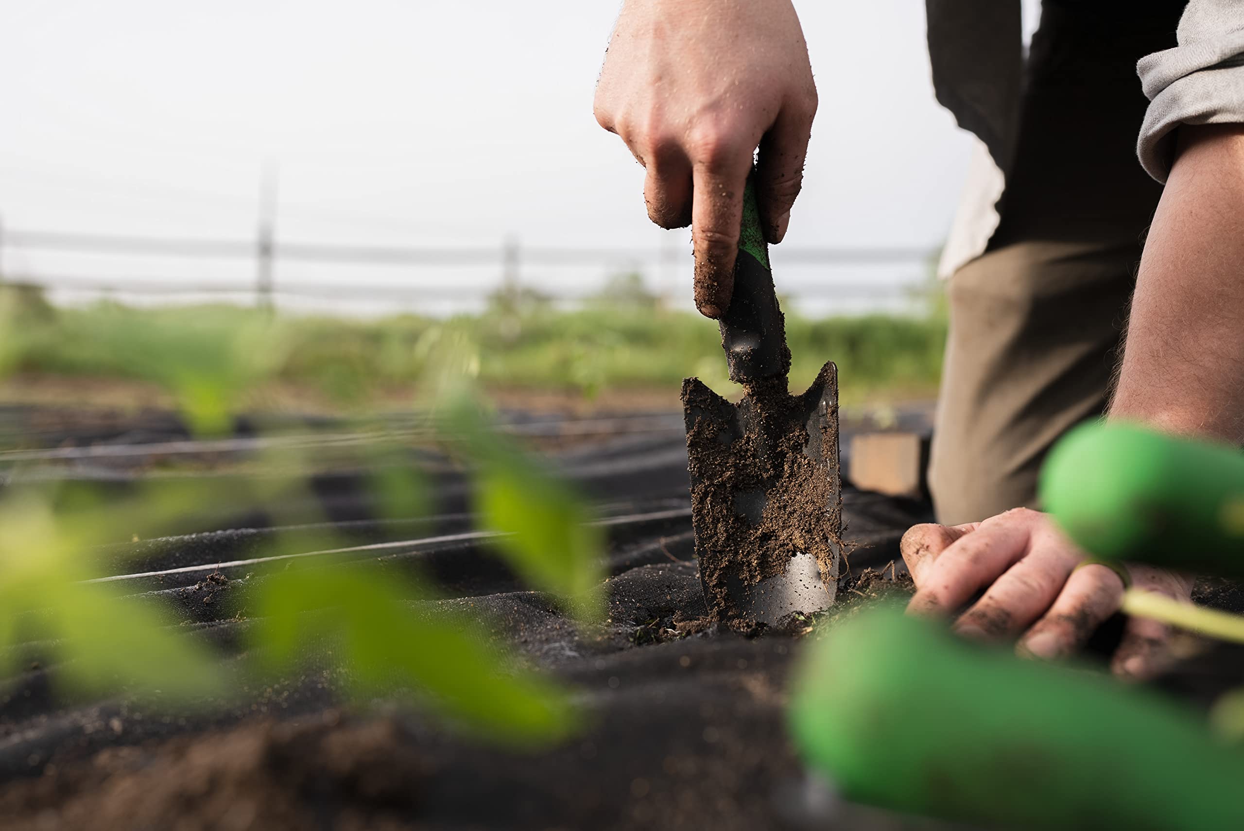 Hooyman Gartenwerkzeug-Set inklusive Kultivator, Pflanzmaschine und Kelle mit robuster Stahlkonstruktion, rutschfesten H-Griffen, und Klingenmessmarkierungen für Gartenarbeit, Jäten und im Freien