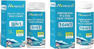 24 in 1 Water Test Kit for Drinking Water, 8 Way Heavy Metals Test Strips and 16 in 1 Drinking Water Test Kit for Home Well Tap Water Chemicals Testing