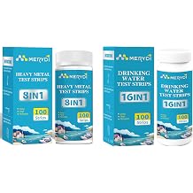 24 in 1 Water Test Kit for Drinking Water, 8 Way Heavy Metals Test Strips and 16 in 1 Drinking Water Test Kit for Home Well Tap Water Chemicals Testing