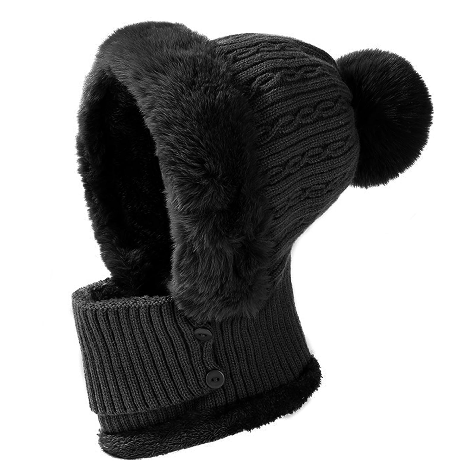JFAN Cappelli Donna Inverno Berretto Donna in Maglia Cappello e Sciarpa Donna in Pile Caldo per Sci Outdoor