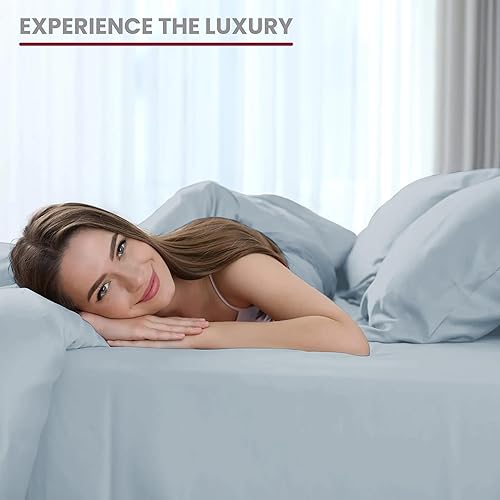 Miniatura 5 de LDC LUX DECOR COLLECTION Sábanas de cama de 6 piezas tamaño King, sábanas de microfibra cepillada de hasta 16 pulgadas de profundidad, sábanas y