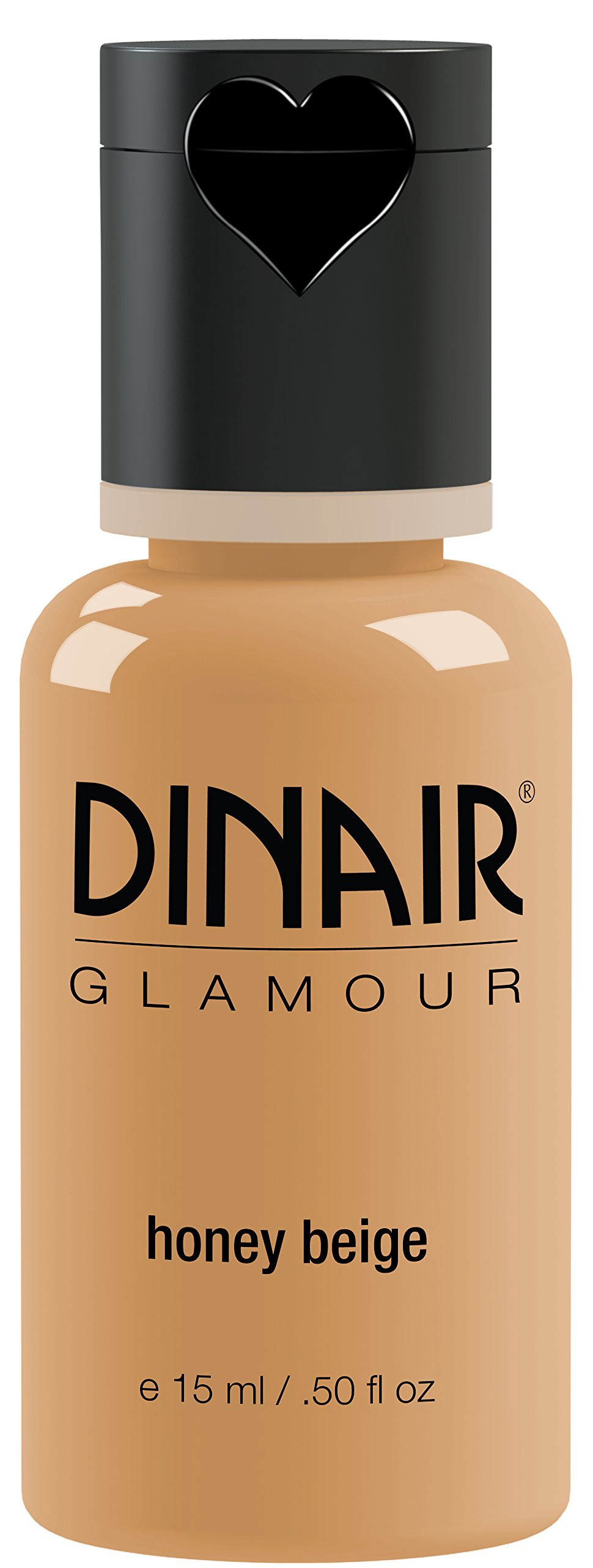 Dinair Airbrush Makeup Foundation | Honey Beige | GLAMOUR: Natural, Light coverage, Matte 1/2 oz.